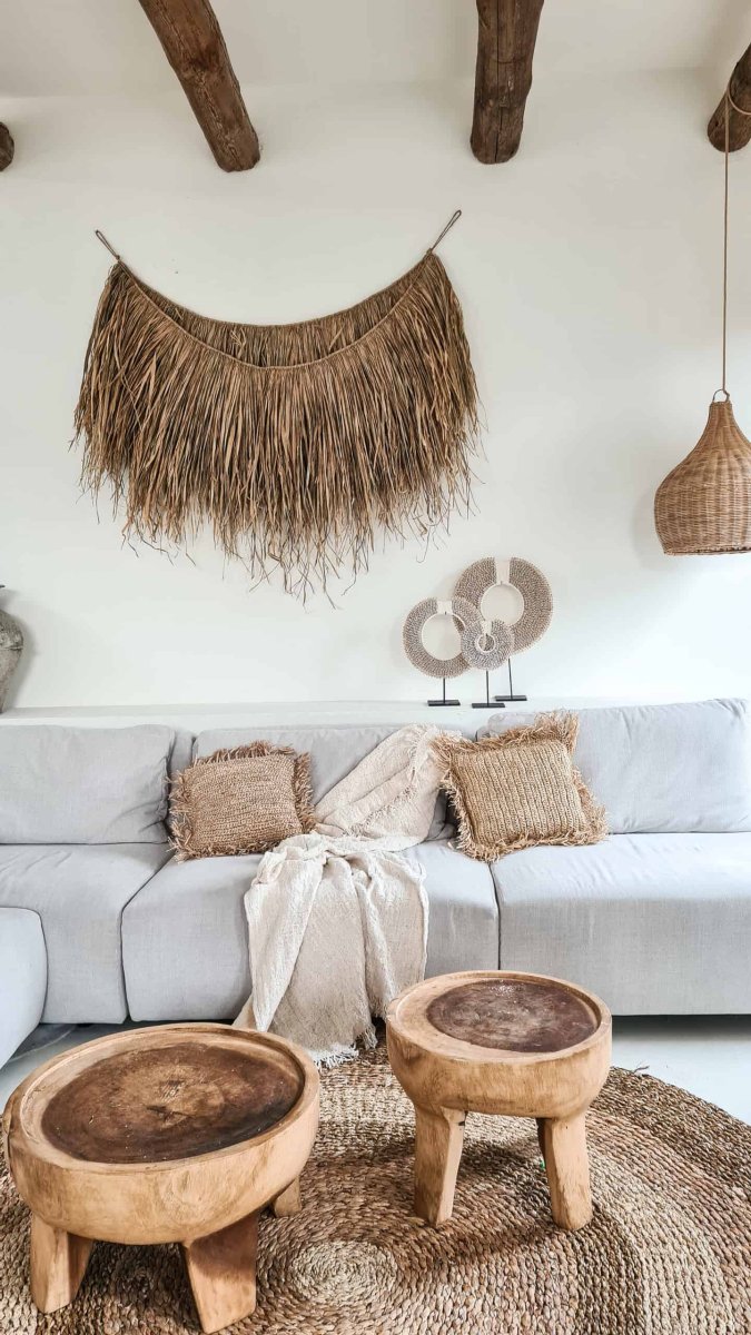 Set houten ronde salontafels, ALLEEN AFHALING - Afbeelding 8